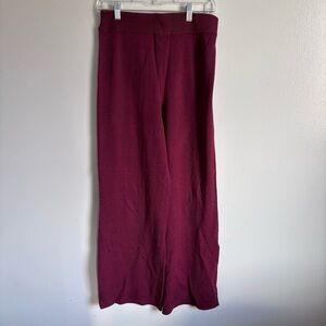 NWT New York And Company maroon red wide leg lounge pants size Small